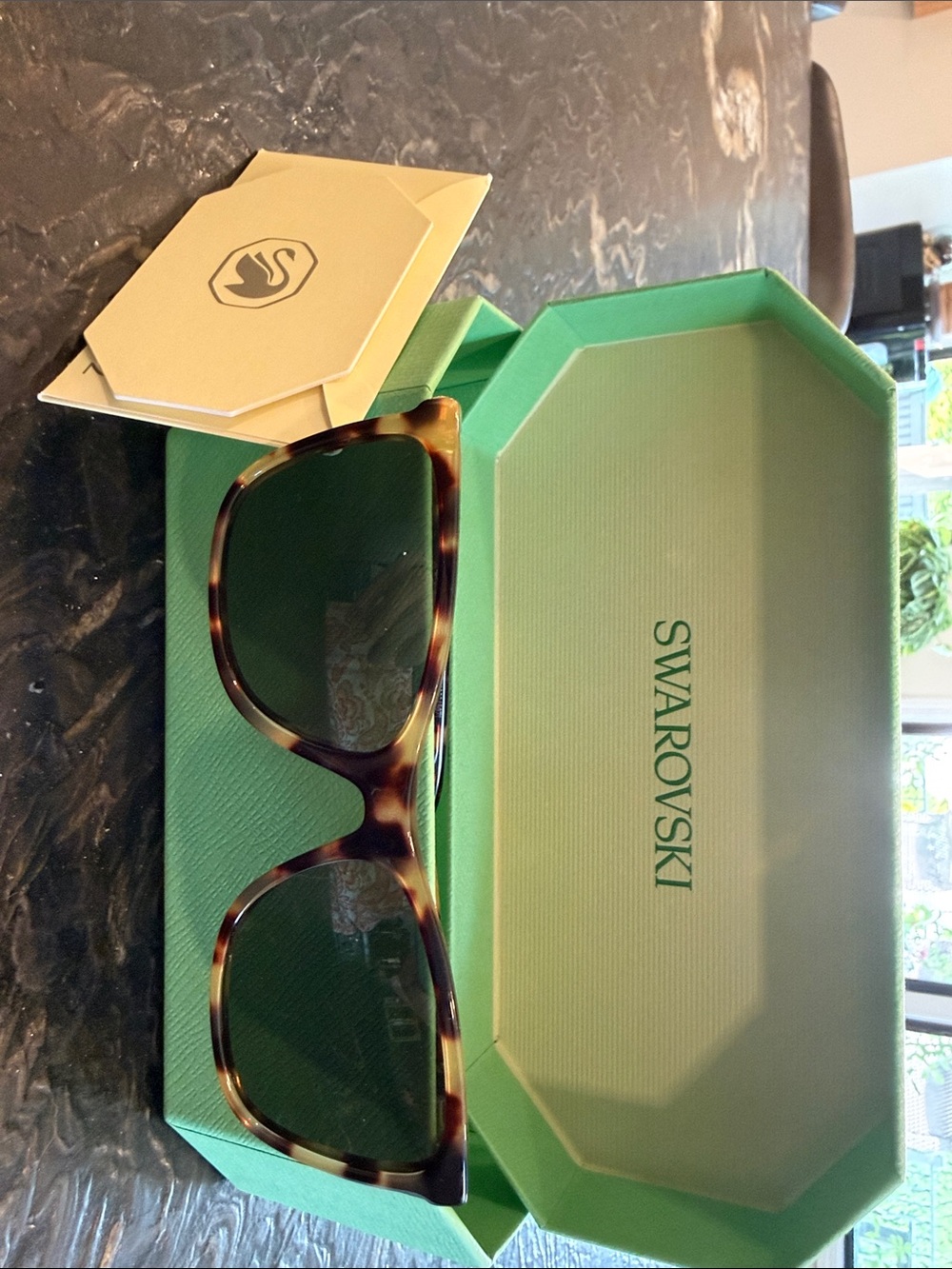 Swarovski Tortoiseshell Sunglasses with crystal accents